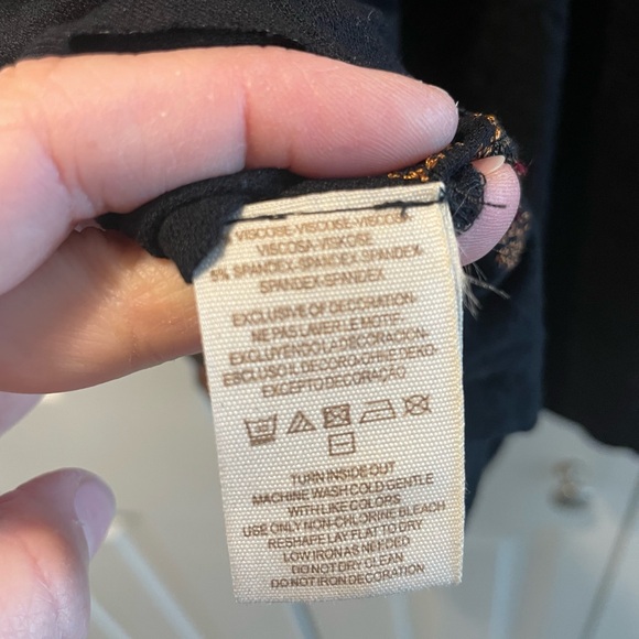 Free People Black and Gold Embroidered Tank Top - Picture 6 of 6